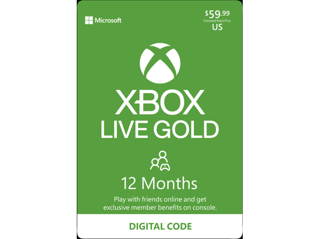 Xbox Gold Live: 12 Month Membership US Registered Account Only (Digital Code)