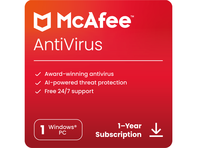 McAfee Antivirus 2024 - 1 PC / 1Year - Download - Newegg.com