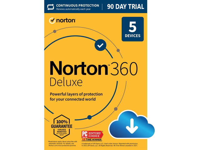 Norton 360 Deluxe 2023 - 5 Devices - 90 Day Trial with Auto Renewal ...