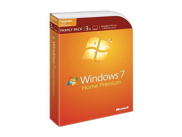 Microsoft Windows 7 Family Pack/ Home Premium Upgrade - Retail 3 PCs