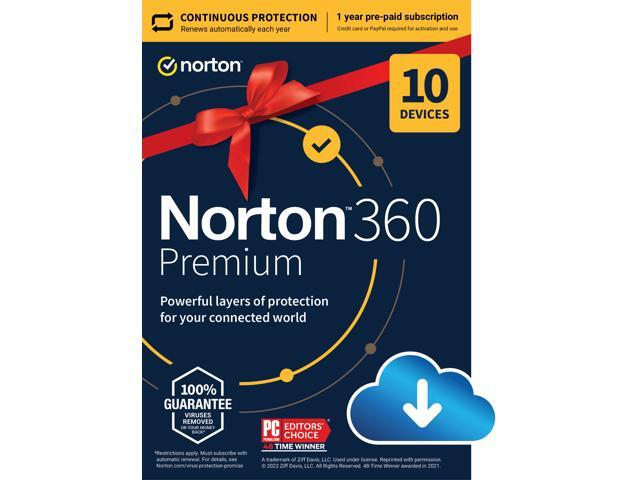Norton 360 Premium for up to 10 Devices (2023 Ready), 1 Year with Auto  Renewal, Download