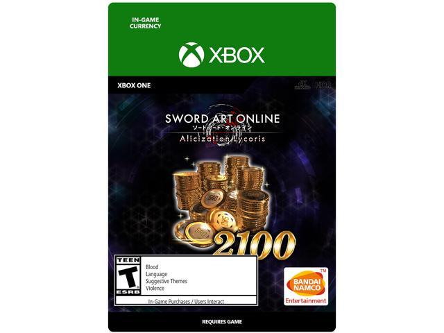 2100 Moedas SAO de SWORD ART ONLINE Alicization Lycoris, Xbox One
