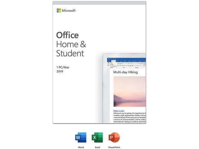Microsoft Office Home & Student 2019 | One time purchase, 1 device |  Windows 10 PC/Mac Keycard