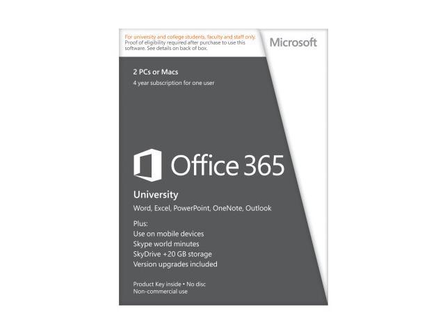 Microsoft Office 365 University – (2 PCs or Macs, 4 Years) Verification Required