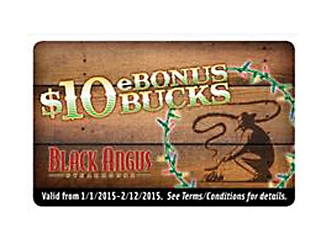 Black Angus Steakhouse $10 Promo Gift Card (Email Delivery)