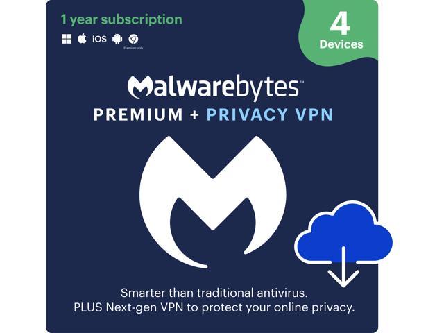 Malwarebytes Premium + Privacy VPN - 4 Device / 1 Year - Download