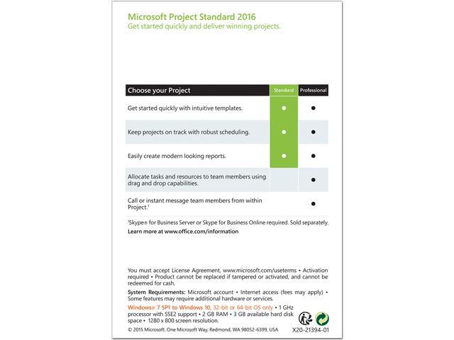 Microsoft Project 16 Product Key Cards 1 Pc Newegg Com