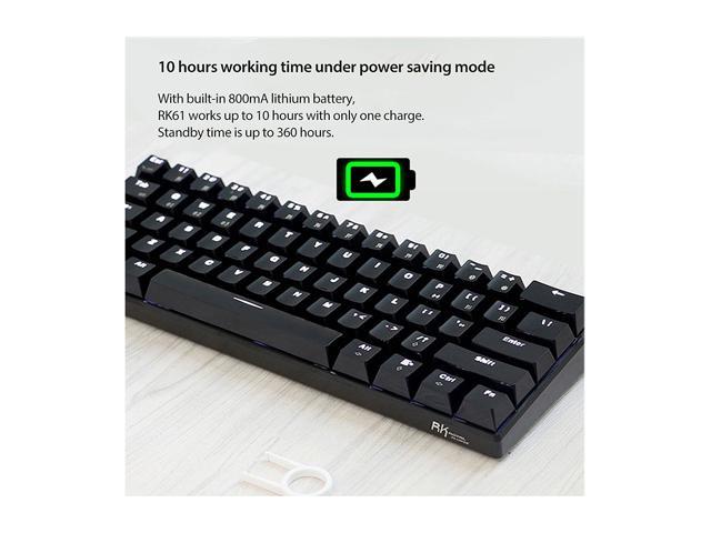 Royal Kludge RK61 Mechanical Bluetooth 3.0 Wired/Wireless 61 Keys  Multi-Device LED Backlit Gaming/Office Keyboard for iOS, Android, Windows  and Mac 