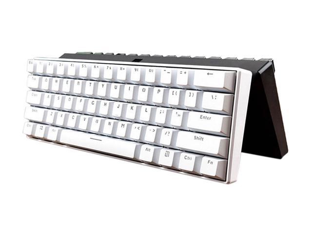 Royal Kludge RK61 Câblé/sans Fil Bluetooth 3.0 Multi-Device LED Backlit Mécanique Gaming/Office Clavier for iOS Bleu Switch White Windows and Mac with Rechargeable Lithium Batterie Android 