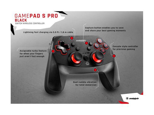 Snakebyte NSW Game Pad S Pro Wireless Controller / Including Turbo Function 1.8m Charge Cable for Nintendo Switch Newegg.com