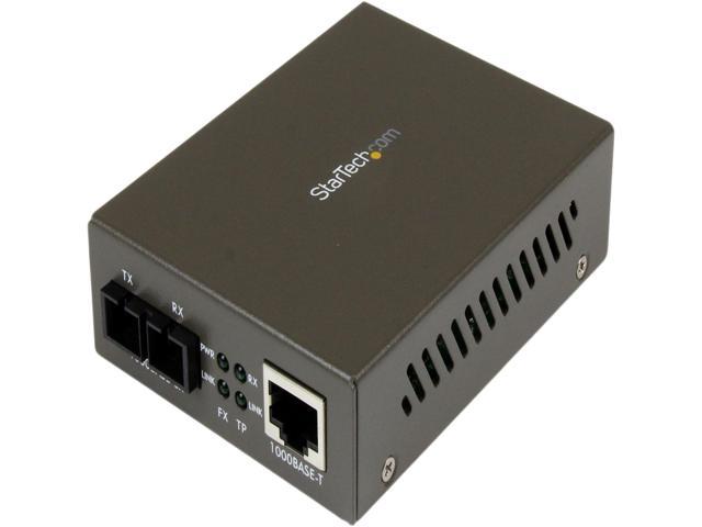 StarTech ET91000SC2B 1000 Mbps Gigabit Ethernet Multi Mode Fiber Media Converter