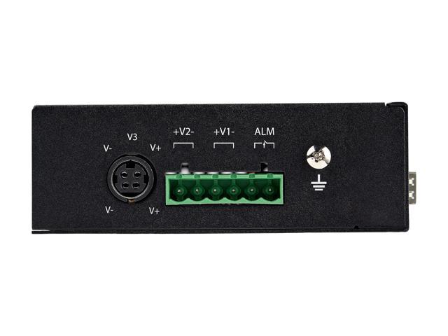 Industrial 6 Port Gigabit Ethernet Switch 4 PoE RJ45 +2 SFP Slots 30W PoE+  48VDC 10/100/1000 Power Over Ethernet LAN Switch -40C to 75C with DIN