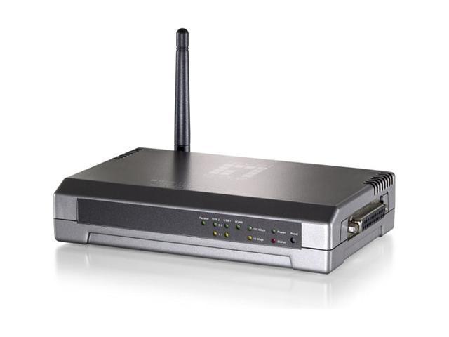 LevelOne WPS-1133 Wireless Print Server 802.11b / g, RJ45 USB 2.0, Parallel