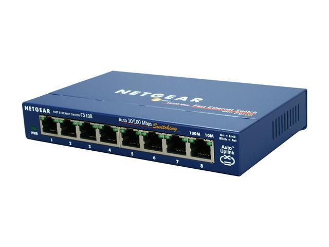 NETGEAR 8-Port Fast Ethernet 10/100 Unmanaged Switch (FS108NA)