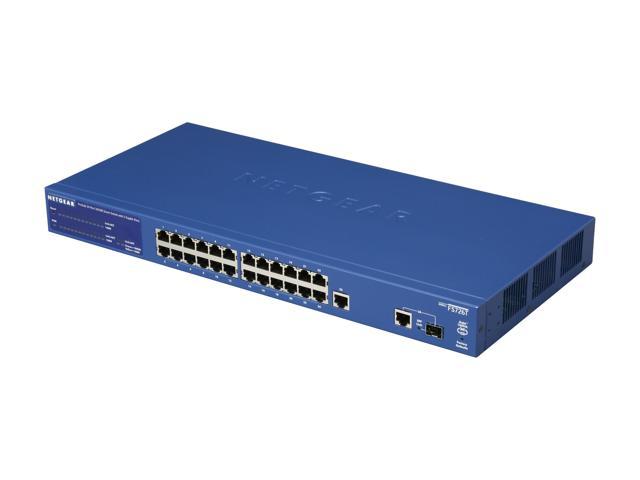 NETGEAR 24 Port 10/100 Smart Switch + 1 Gig and 1 Combo port - Lifetime Warranty (FS726T)