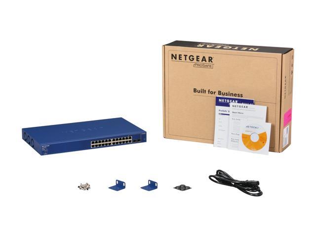 NETGEAR 24 Port PoE Gigabit Smart Switch w/ 2 Combo ports - Lifetime ...