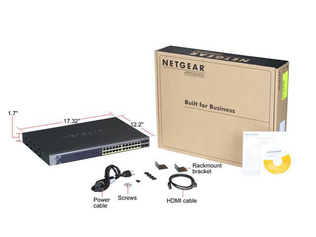 NETGEAR 24 Port Stackable PoE Gigabit Smart Switch w/2 Combo ports ...
