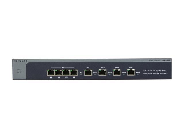 NETGEAR SRX5308-100NAS Wired ProSafe Quad WAN Gigabit SSL VPN Firewall ...
