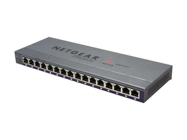 NETGEAR 16 Port Gigabit Unmanged Plus Business-Class Desktop Switch - Lifetime Warranty (GS116E-100NAS)