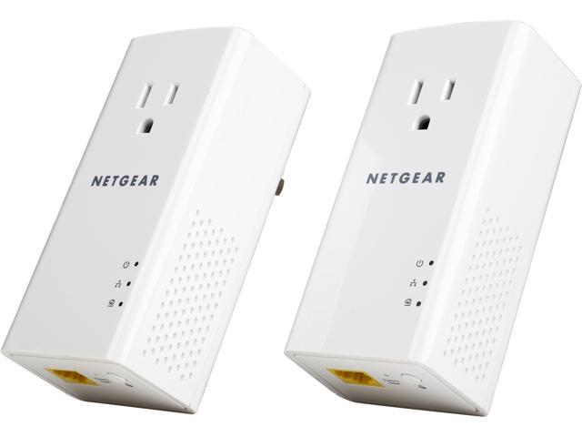 NETGEAR Powerline 1200 Mbps, 1 Gigabit Port with Pass-Through, Extra Outlet (PLP1200-100PAS)