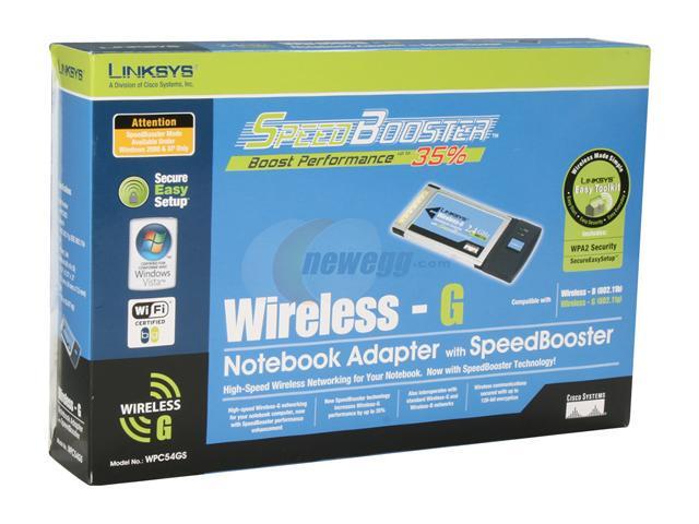 LINKSYS WPC54GS PCMCIA Wireless-G Adapter with SpeedBooster - Newegg.com