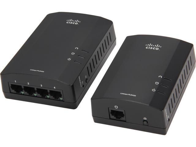 LINKSYS PLSK400-NP Powerline AV200 4-Port Network Adapter Kit, Up to 200Mbps