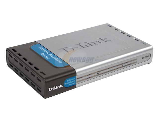 D-Link DI-704P Broadband Router Plus Print Server 1 x 10Mbps WAN Ports 4 x 10/100Mbps LAN Ports