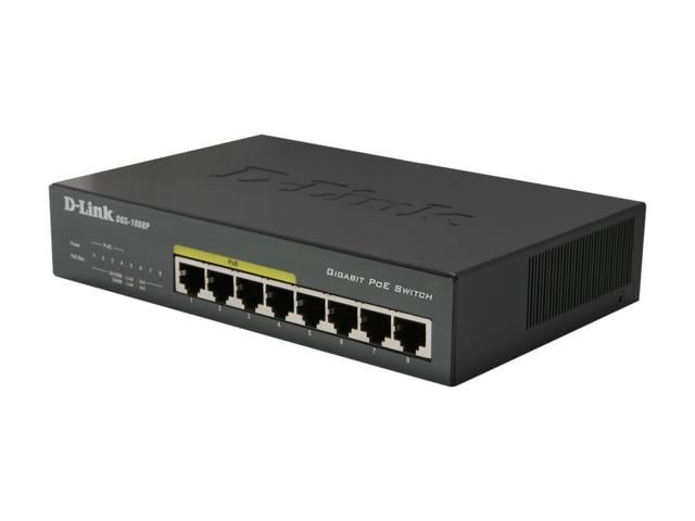 D-Link DGS-1008P Switches  4 to 10 Ports 8-port Gigabit Ethernet POE Switch