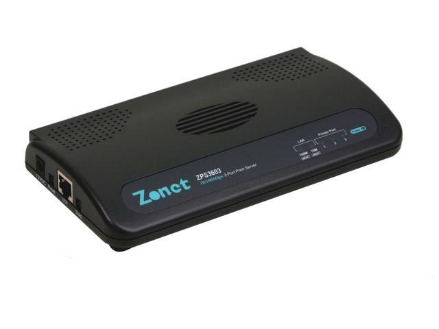 Zonet ZPS3603 3 Port 10/100Mbps LPT Print Server - Newegg.ca