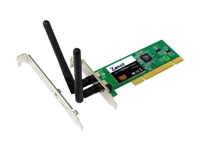 Zonet ZEW1642D Wireless Adapter w/Low-Profile Bracket IEEE 802.11b/g, IEEE 802.11n Draft 2.0 PCI Up to 300Mbps Wireless Data Rates