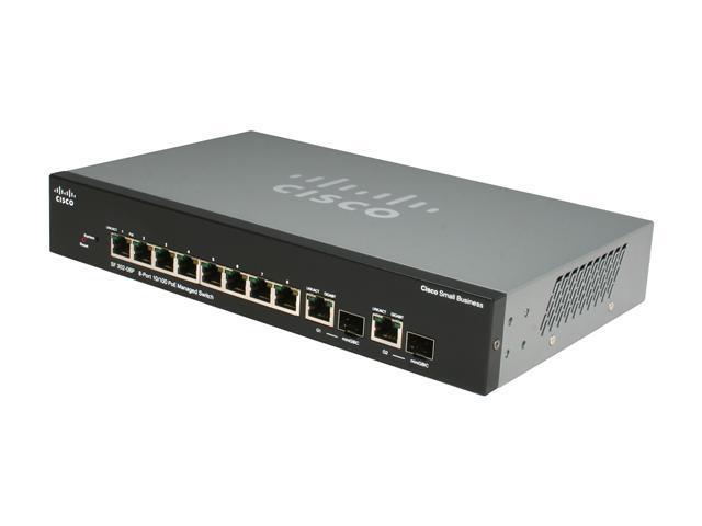 Cisco SF302-08P (SRW208P-K9-NA) 8-port 10/100 PoE Managed Switch with Gigabit Uplinks