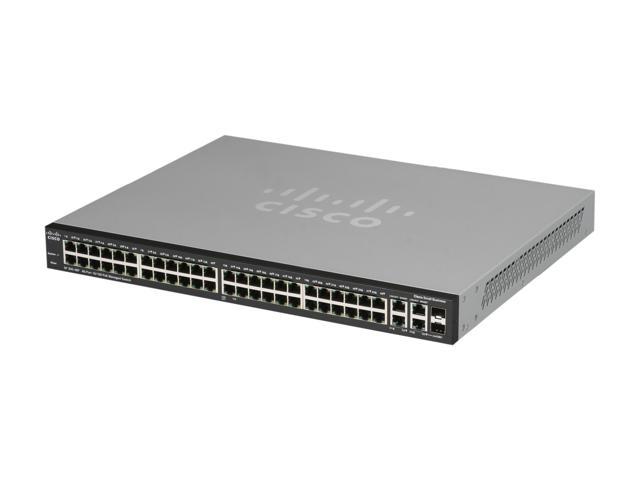 Cisco SF300-48P (SRW248G4P-K9-NA) 48-port 10/100+1000 PoE Managed Switch with Gigabit Uplinks