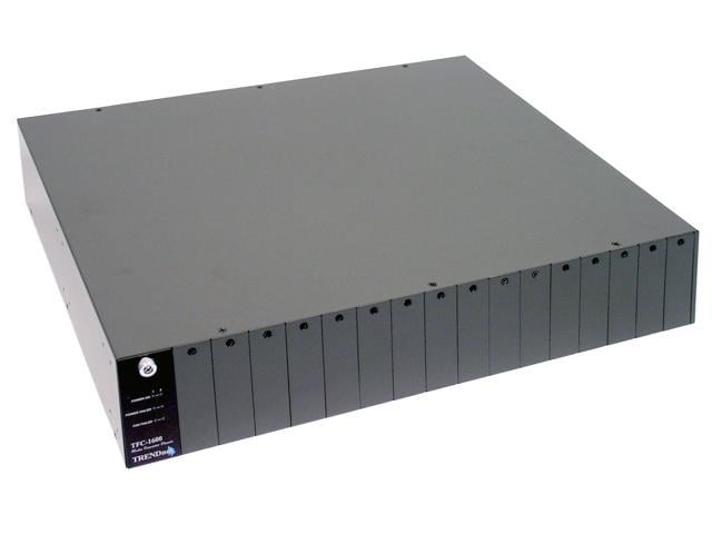 TRENDnet 16-Bay Fiber Converter Chassis System, Hot Swappable, Housing for up to 16 TFC Series Media Converters, Fast Ethernet RJ45, RS-232, SNMP Management Module, TFC-1600