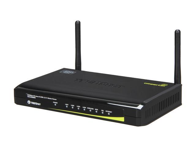 TRENDnet TEW-658BRM N300 Wireless ADSL 2/2+ Modem Router IEEE 802.3u, IEEE 802.11b/g/n, Complies with ADSL/ADSL2/ADSL2+