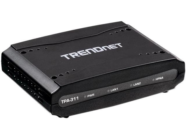 TRENDnet TPA-311 Mid-Band Coaxial Network Adapter Up to 256Mbps (PHY Rate) Up to 193Mbps (Throughput)