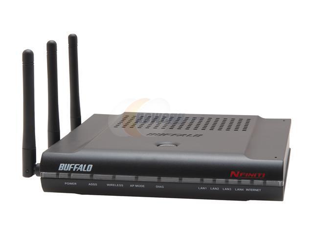 BUFFALO WZR2-G300N Wireless-N NFINITI Router IEEE802.11n draft 2.0, IEEE802.11b, IEEE802.11g, IEEE802.3u, IEEE802.3