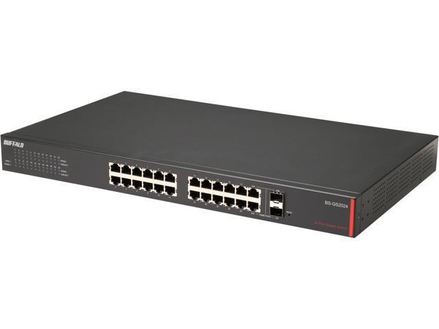 Buffalo BS-GS2024 24-Port Gigabit Green Ethernet Web Smart Switch with 2 SFP Slots