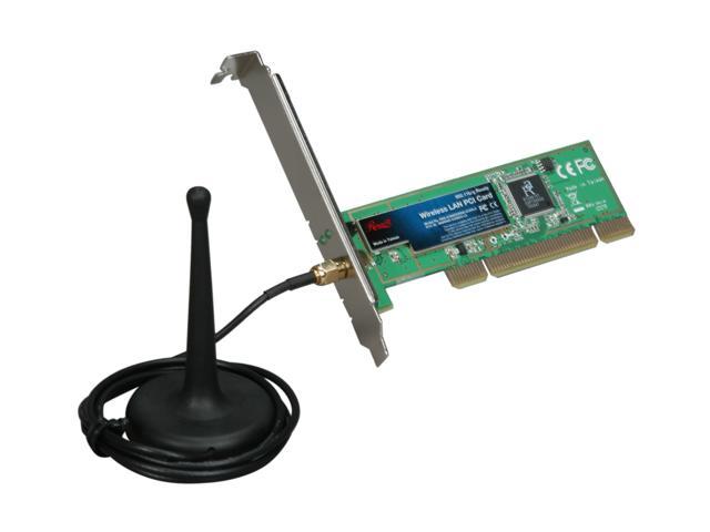 Rosewill RNX-G300EX Wireless Card IEEE 802.11b/g PCI Up to 54Mbps Data Rates 64/128bit WEP WPA WPA2 802.1x, 802.11i, AES, TKIP with 100cm cable external 2 dBi Antenna