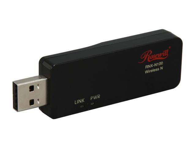 Rosewill RNX-N100 IEEE 802.11b/g/n USB2.0 Wireless-N 2.0 Dongle (1T2R) Up to 300Mbps download and 150 Mbps upload Data Rates/ WPA/WPA2 (AES, 64,128-WEP with shared-key authentication) Cisco CCS V1.0, V2.0 and V3.0 compliant/ Vista/Win7/ MAC