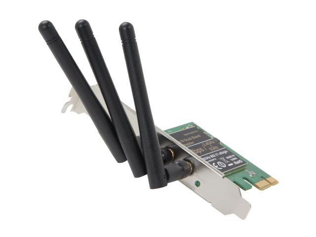 Rosewill RNWD-N9003PCE - Dual Band Wireless N900 Adapter - IEEE 802.11a/11b/11g/11n, Up to 450 Mbps (5.0 GHz) + 450 Mbps (2.4 GHz) Data Rates, PCI E Interface, 3 External Detachable Antenna