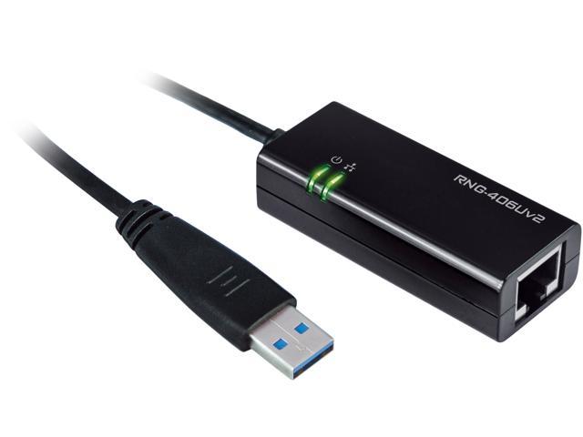 Rosewill RNG-406Uv2 - Ethernet Adapter, 10/100/1000 Mbps, USB 3.0, 1 x RJ45