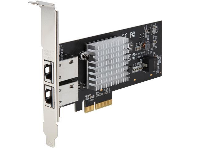Rosewill 10G PCI Express Dual Port 10 Gigabit Ethernet Network Adapter, Intel X550-AT2 Chipset, 10GBASE-T 5-Speed Network Interface Card, 2 x RJ45 Ports, Low-Profile Bracket - RC-NIC416Dual