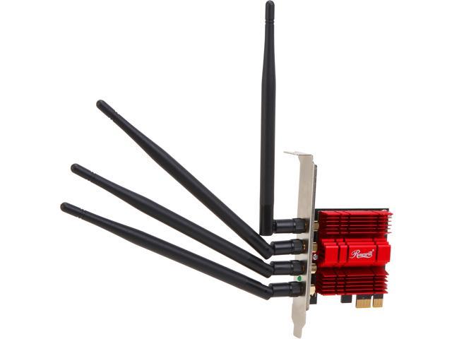 Rosewill RNX-AC1900PCEv2, Dual Band Wireless AC1900 Wi-Fi Adapter for Desktop, Up to 1300 Mbps (5.0 GHz) + 600 Mbps (2.4 GHz) Wireless Data Rates, PCI-Express Interface, 4 x External Antennas