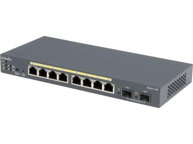 EnGenius EGS2110P 8-Port Gigabit PoE Smart Switch with 2 SFP Ports ...