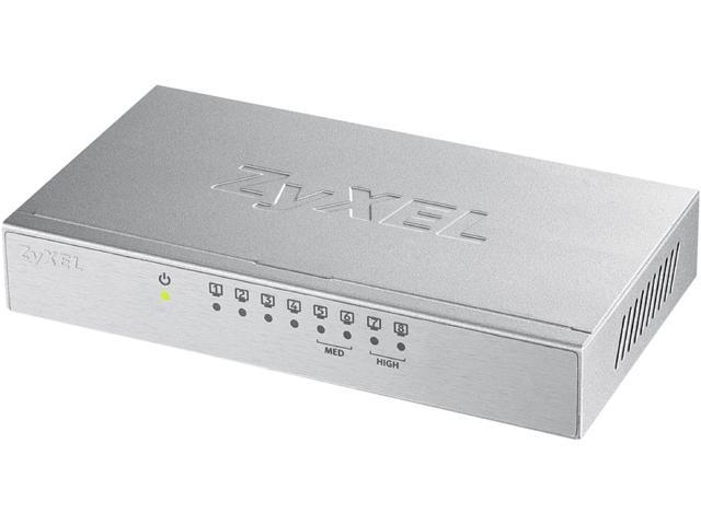 ZyXEL GS108Bv3 8 Port Gigabit Ethernet Switch with Metal Housing & Green Energy Saving Technology