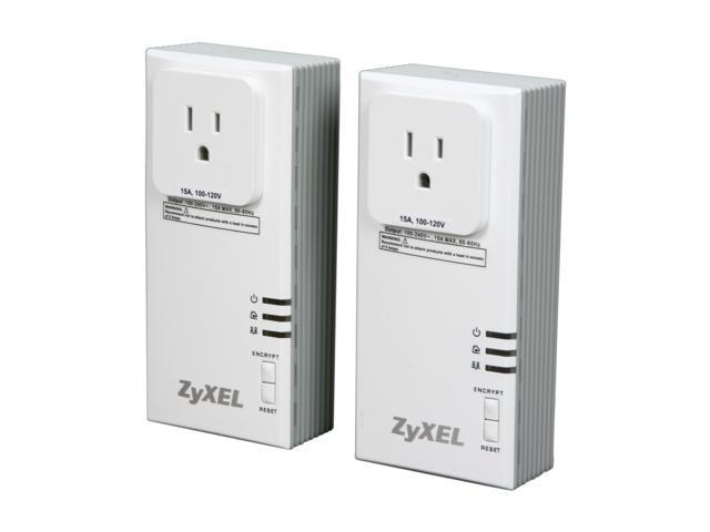 ZyXEL PLA407 HomePlug AV 200 Mbps Powerline Wall-Plug Adapter (Starter Kit - 2 Units)