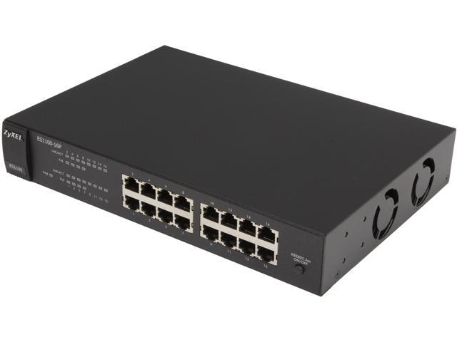 ZyXEL ES1100-16P Unmanaged 16 Port 10/100Mbps w/ 8 Ports PoE Switch