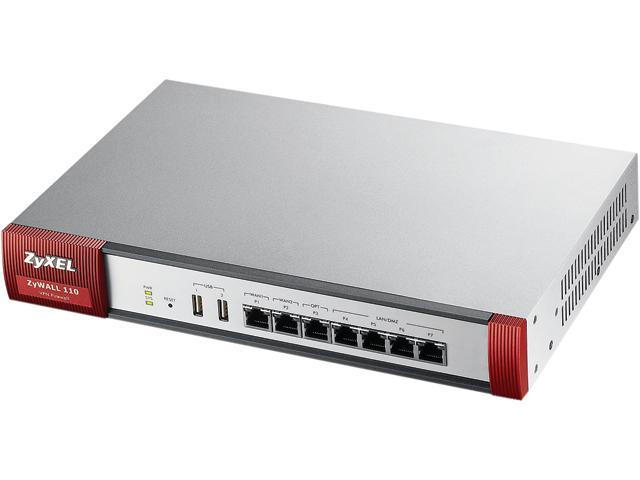 ZyXEL ZYWALL110 High Performance 1GbE SPI/300Mbps VPN Firewall with 100 IPSec and 25 SSL VPN, 7 GbE Ports and High Availability