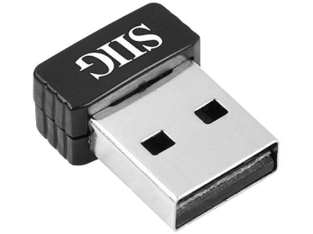 SIIG JU-WR0112-S1 Wireless-N Mini USB Wi-Fi Adapter IEEE 802.11b/g/n USB 2.0 Type A Up to 150Mbps Wireless Data Rates