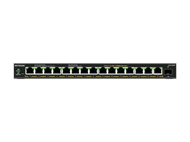 NETGEAR 16-Port PoE Gigabit Ethernet Plus Switch (GS316EPP